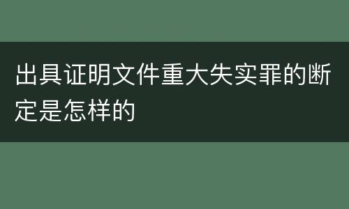 出具证明文件重大失实罪的断定是怎样的