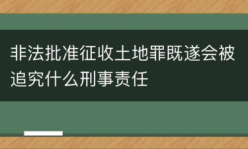非法批准征收土地罪既遂会被追究什么刑事责任