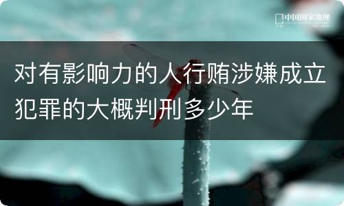 对有影响力的人行贿涉嫌成立犯罪的大概判刑多少年