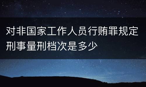 对非国家工作人员行贿罪规定刑事量刑档次是多少