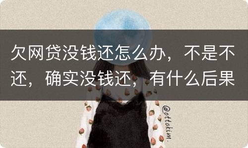 欠网贷没钱还怎么办,不是不还,确实没钱还,有什么后果吗