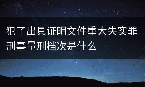 犯了出具证明文件重大失实罪刑事量刑档次是什么