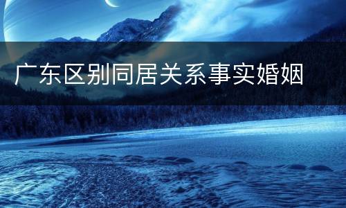 广东区别同居关系事实婚姻