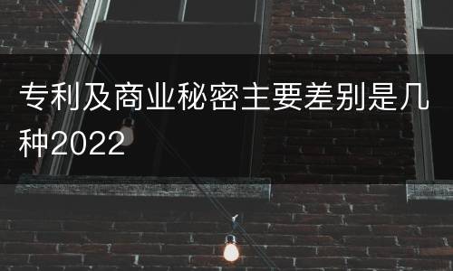 专利及商业秘密主要差别是几种2022