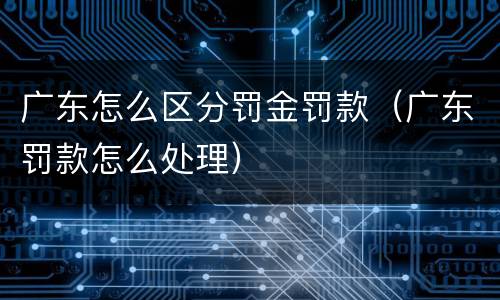 广东怎么区分罚金罚款（广东罚款怎么处理）