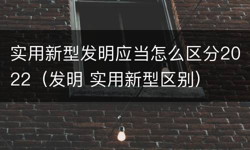 实用新型发明应当怎么区分2022（发明 实用新型区别）