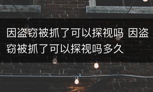 因盗窃被抓了可以探视吗 因盗窃被抓了可以探视吗多久