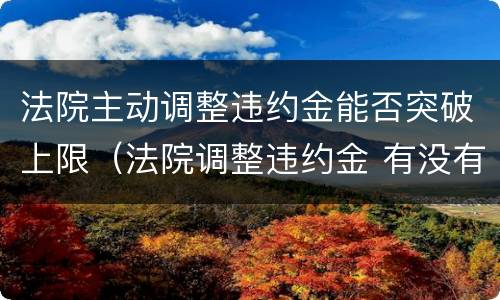 法院主动调整违约金能否突破上限（法院调整违约金 有没有限制规定）