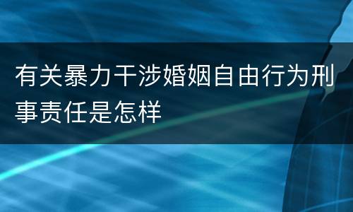 有关暴力干涉婚姻自由行为刑事责任是怎样