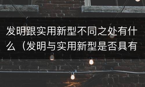 发明跟实用新型不同之处有什么（发明与实用新型是否具有实用性）