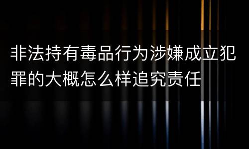 非法持有毒品行为涉嫌成立犯罪的大概怎么样追究责任