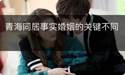 青海同居事实婚姻的关键不同