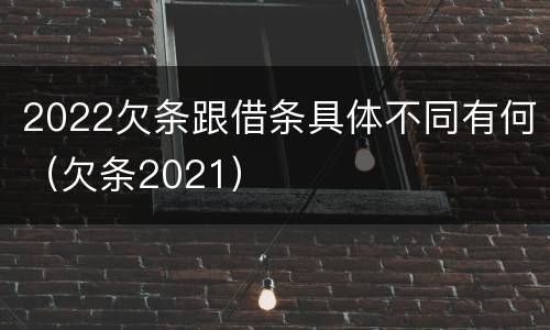 2022欠条跟借条具体不同有何（欠条2021）
