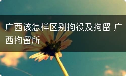 广西该怎样区别拘役及拘留 广西拘留所