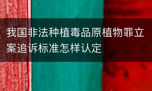 我国非法种植毒品原植物罪立案追诉标准怎样认定