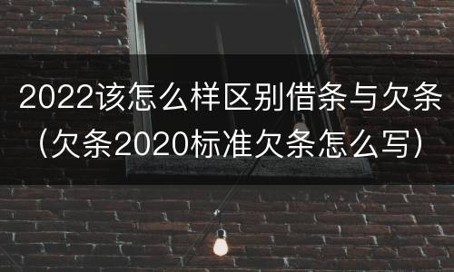 2022该怎么样区别借条与欠条（欠条2020标准欠条怎么写）