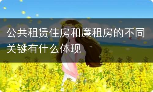 公共租赁住房和廉租房的不同关键有什么体现