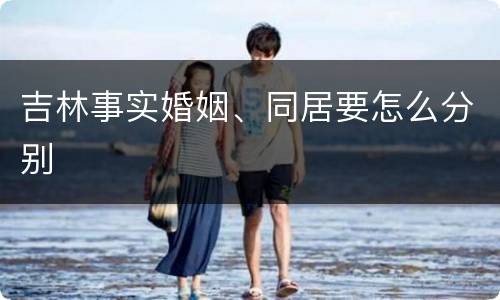 吉林事实婚姻、同居要怎么分别