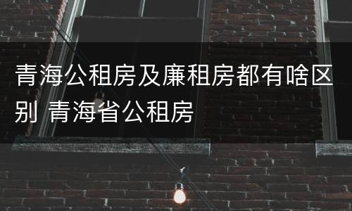青海公租房及廉租房都有啥区别 青海省公租房