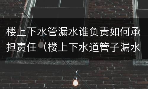 楼上下水管漏水谁负责如何承担责任（楼上下水道管子漏水谁的责任）