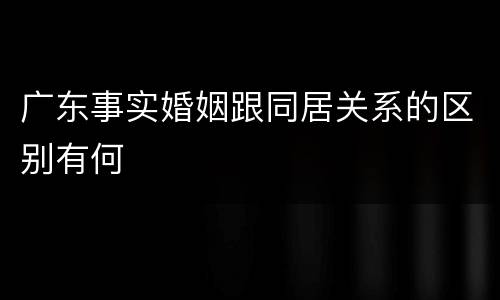 广东事实婚姻跟同居关系的区别有何