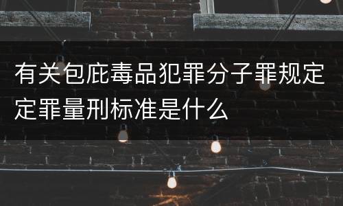 有关包庇毒品犯罪分子罪规定定罪量刑标准是什么