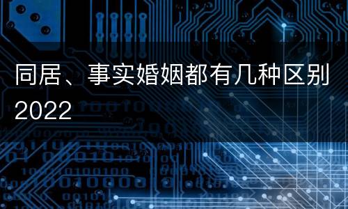 同居、事实婚姻都有几种区别2022