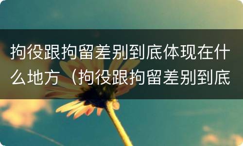 拘役跟拘留差别到底体现在什么地方（拘役跟拘留差别到底体现在什么地方呢）