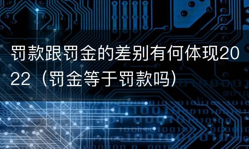 罚款跟罚金的差别有何体现2022（罚金等于罚款吗）
