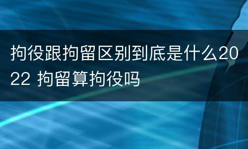 拘役跟拘留区别到底是什么2022 拘留算拘役吗