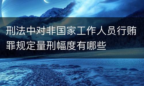 刑法中对非国家工作人员行贿罪规定量刑幅度有哪些