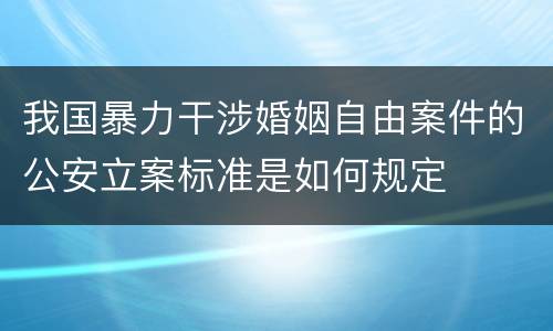 我国暴力干涉婚姻自由案件的公安立案标准是如何规定