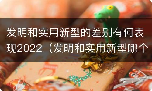 发明和实用新型的差别有何表现2022（发明和实用新型哪个好）