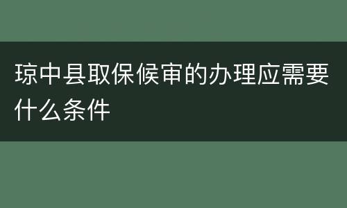 琼中县取保候审的办理应需要什么条件