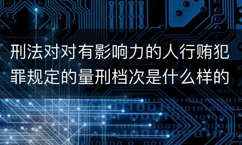 刑法对对有影响力的人行贿犯罪规定的量刑档次是什么样的