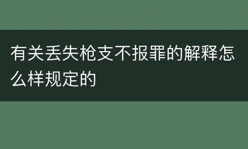 有关丢失枪支不报罪的解释怎么样规定的
