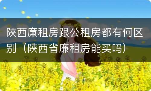 陕西廉租房跟公租房都有何区别（陕西省廉租房能买吗）