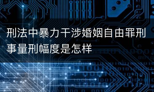 刑法中暴力干涉婚姻自由罪刑事量刑幅度是怎样