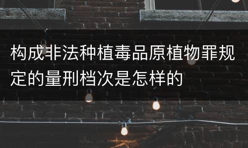 构成非法种植毒品原植物罪规定的量刑档次是怎样的