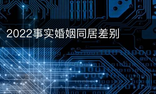 2022事实婚姻同居差别