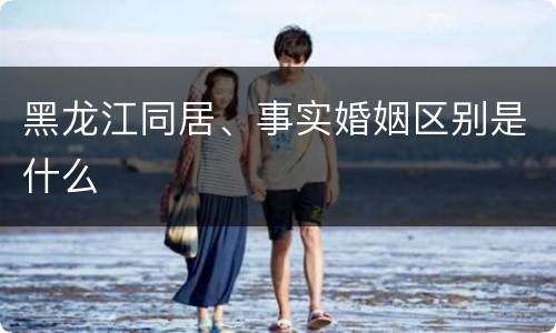 黑龙江同居、事实婚姻区别是什么