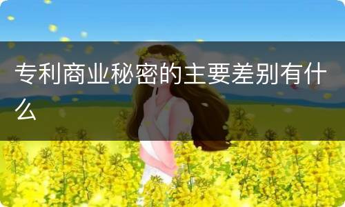 专利商业秘密的主要差别有什么