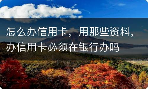 怎么办信用卡，用那些资料，办信用卡必须在银行办吗