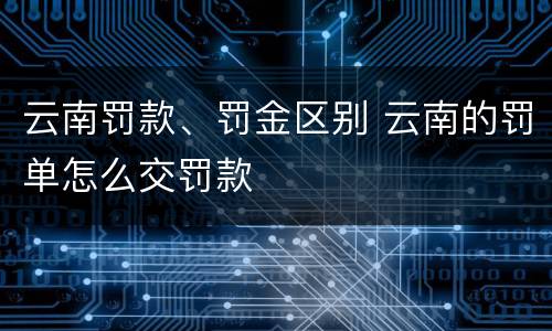 云南罚款、罚金区别 云南的罚单怎么交罚款