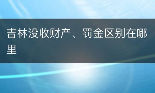 吉林没收财产、罚金区别在哪里