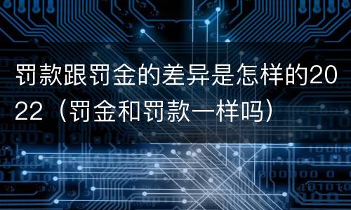 罚款跟罚金的差异是怎样的2022（罚金和罚款一样吗）