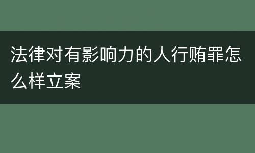 法律对有影响力的人行贿罪怎么样立案