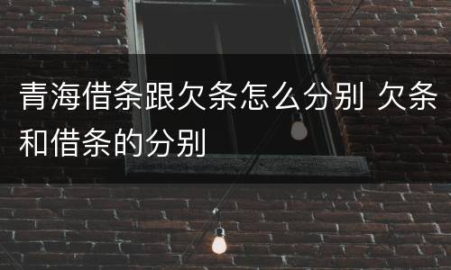 青海借条跟欠条怎么分别 欠条和借条的分别