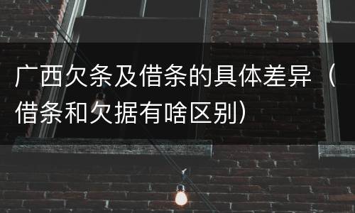广西欠条及借条的具体差异（借条和欠据有啥区别）