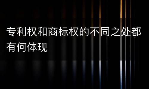 专利权和商标权的不同之处都有何体现
